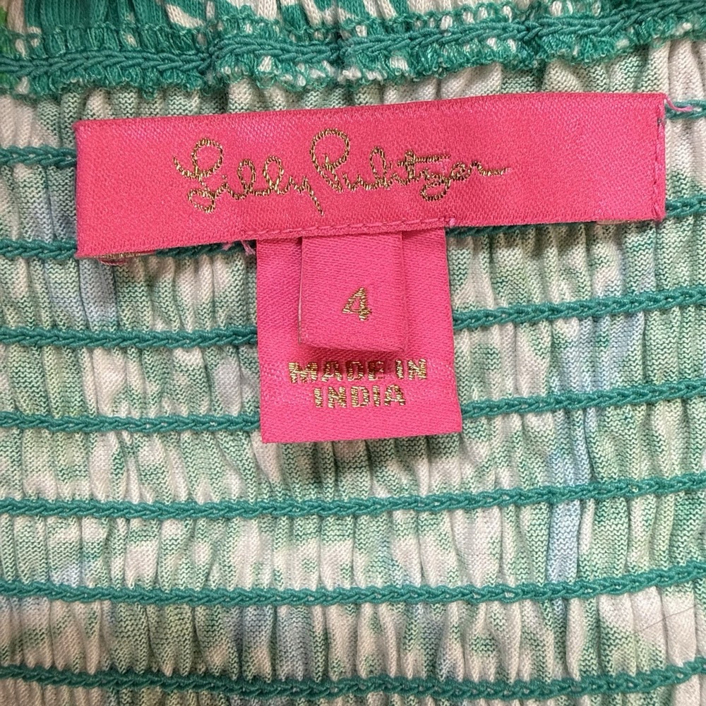 Lilly Pulitzer Delaney Short Sleeve Dress Botanical Green Safari Sangria Women 4 - Picture 7 of 11